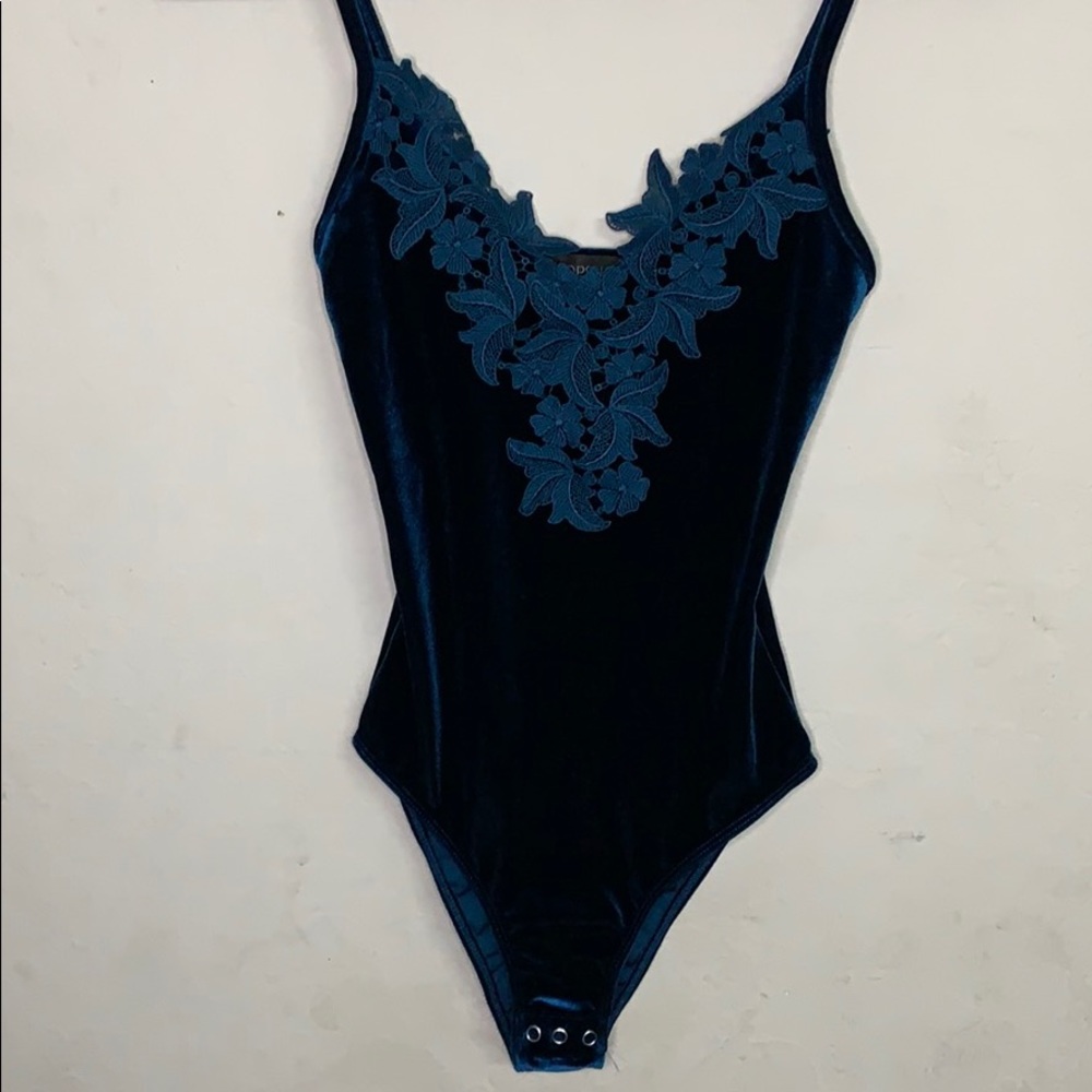 Topshop velvet bodysuit